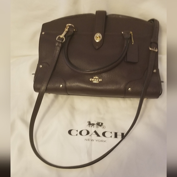 NEW!! COACH "MERCER" BURGUNDY LEATHER DOUBLE HANDLE SATCHEL BAG / PURSE - NWOT - Picture 13 of 13